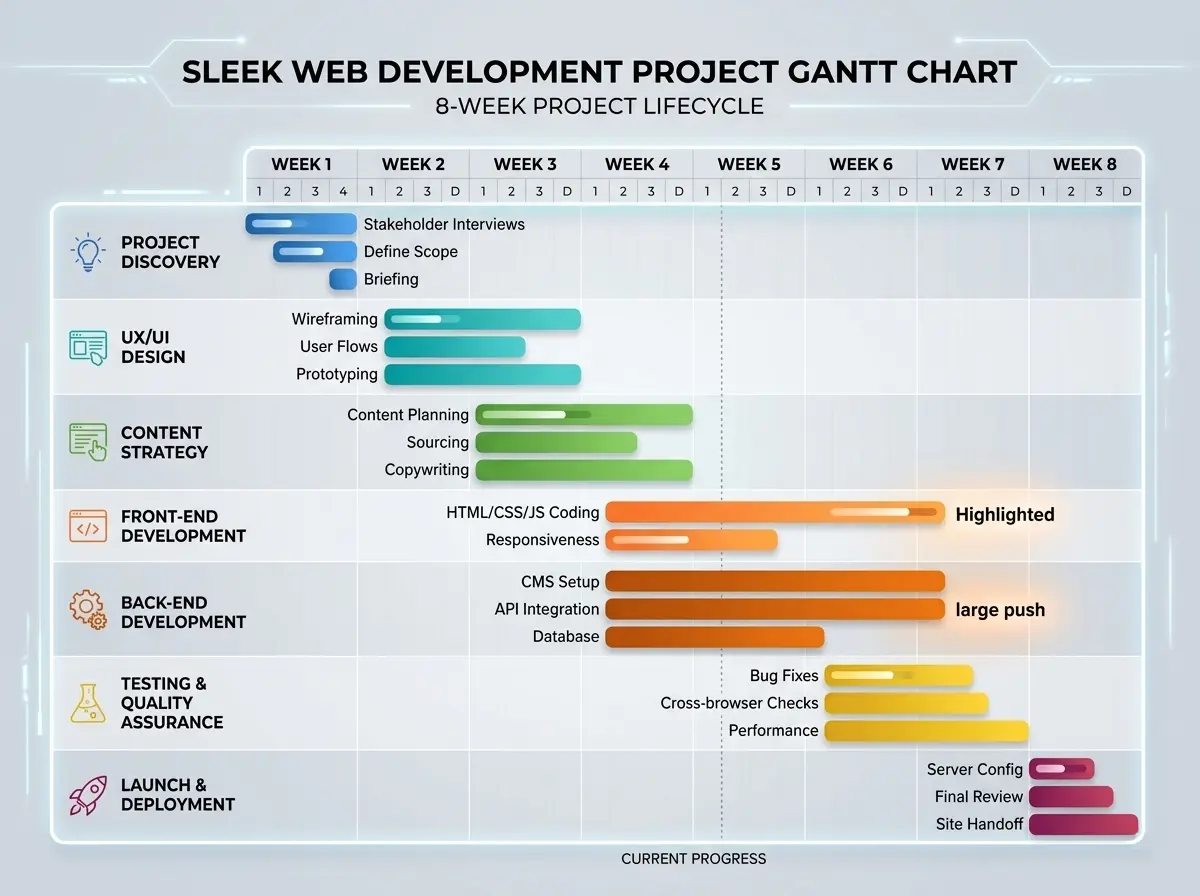 Website development project timeline for Irish small business
