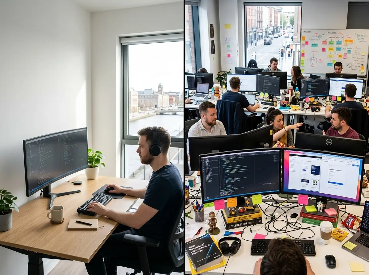 Freelance developer vs agency comparison for Ireland retailers