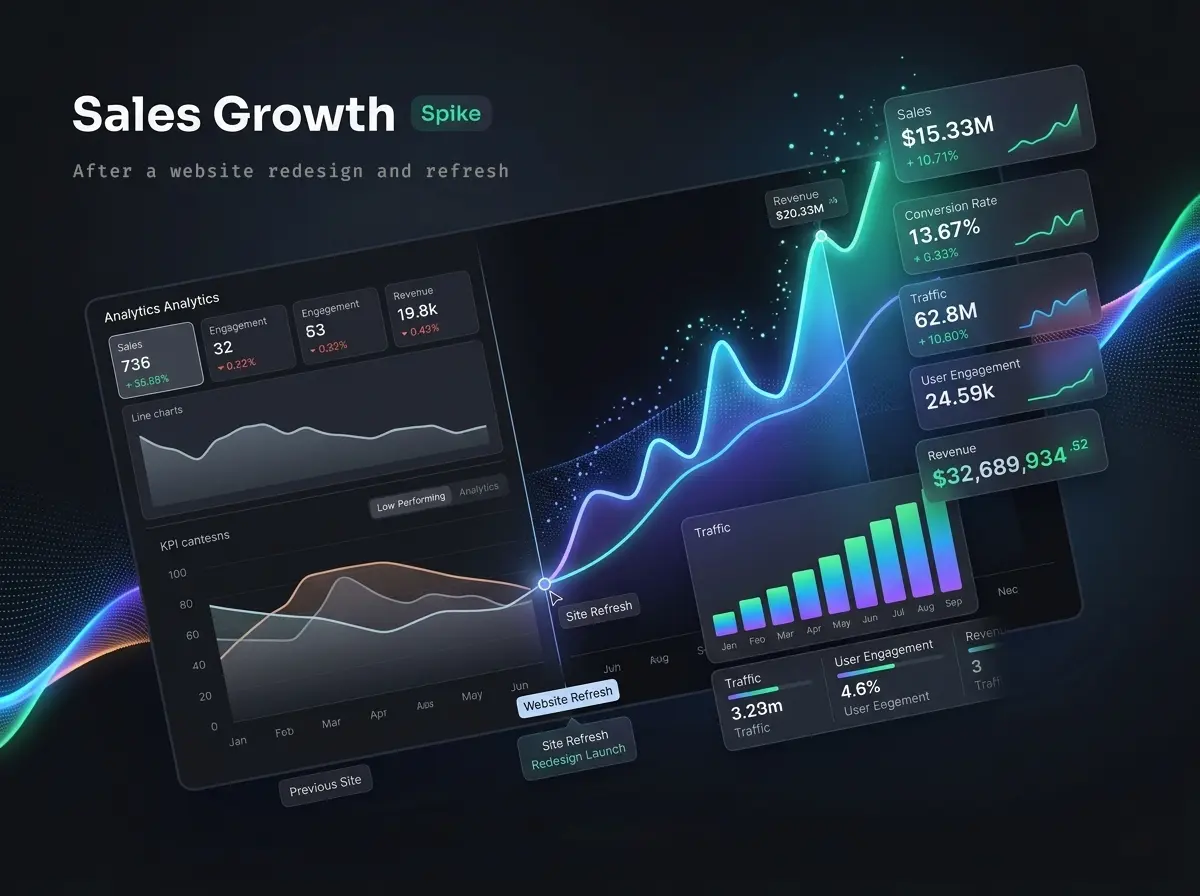 E-commerce revenue increase after website redesign